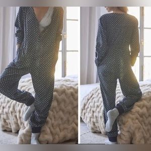 Alexandra Farmer by Anthropologie Flannel Lounge Jumpsuit Size Small